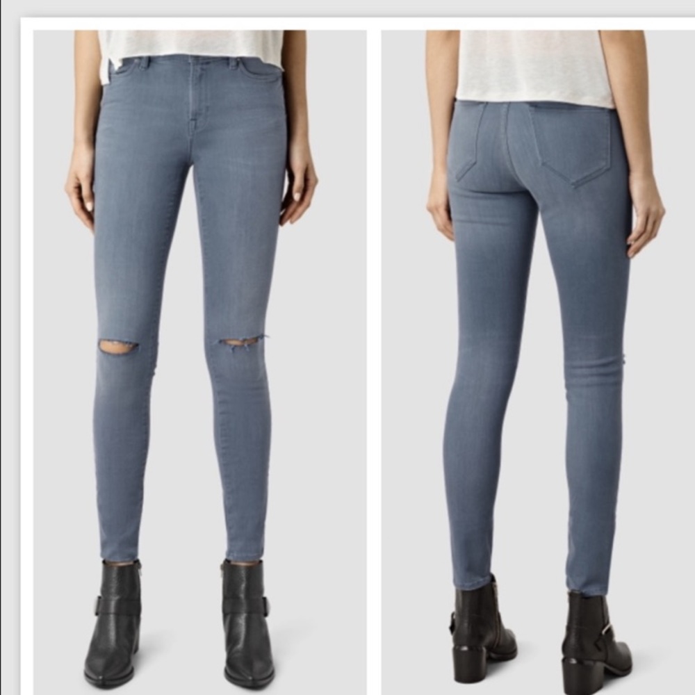 AllSaints Grace Slashed Skinny Jeans 29